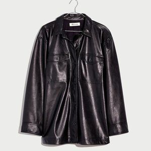 Faux Leather Oversized Shirt-Jacket nh146 (like new/barely worn)